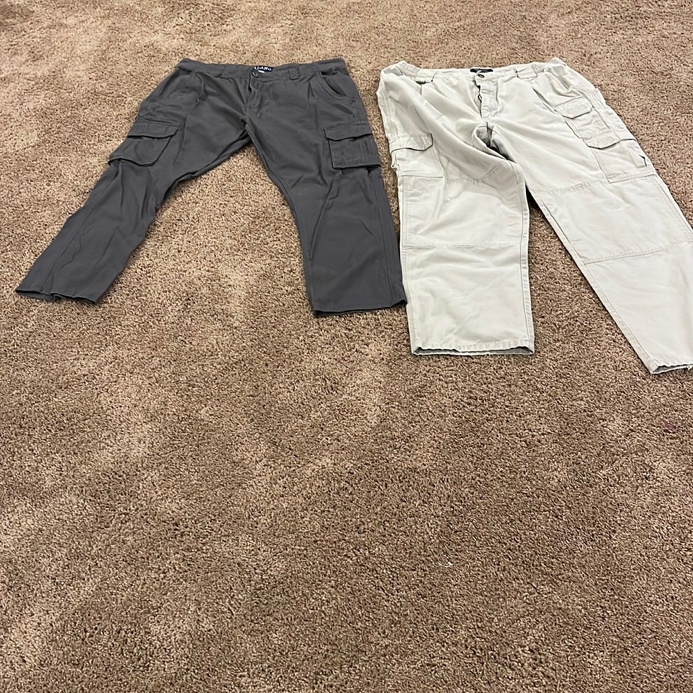 Tan and gray pants both  for 75